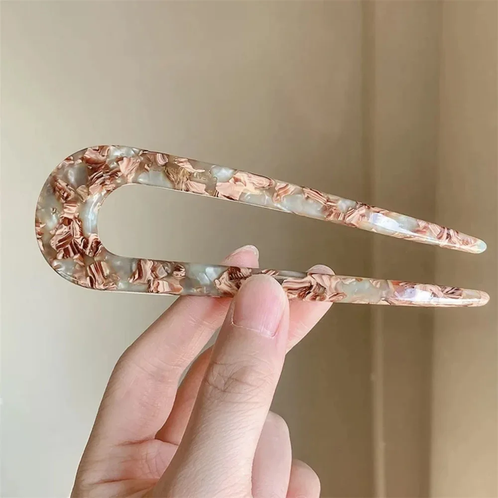 

U Shaped Hair Stick Vintage French Hair Pin Women Acetate Hair Accessories Diy Retro Hairstyle Tool New Hair Clips New