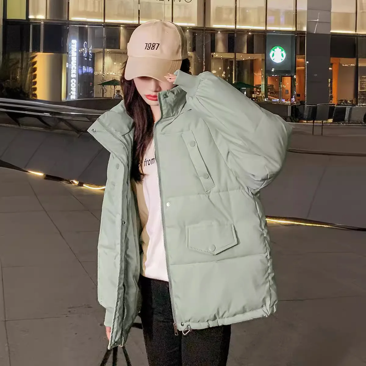 

Женская короткая утепленная куртка-пуховик из хлопка, свободного кроя, осенне-зимняя верхняя одежда, новая модель 2025 года