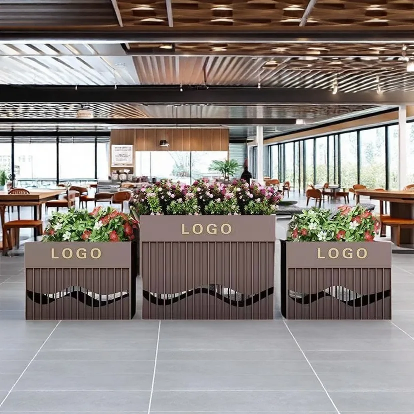 Wrought iron stainless steel flower box can be combined, suitable for courtyard park hotel square fence partition seat flower