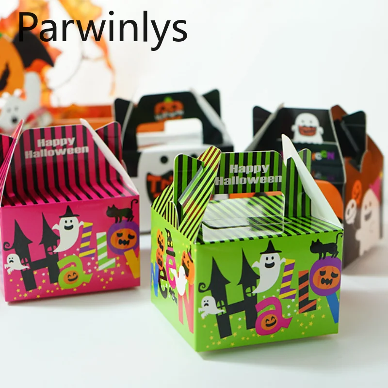 

10 20 50 100 PCS Halloween Tote Box Snack Dessert Pastry Package Party Gift Wrapping Paper Packaging Children's Trick or Treat