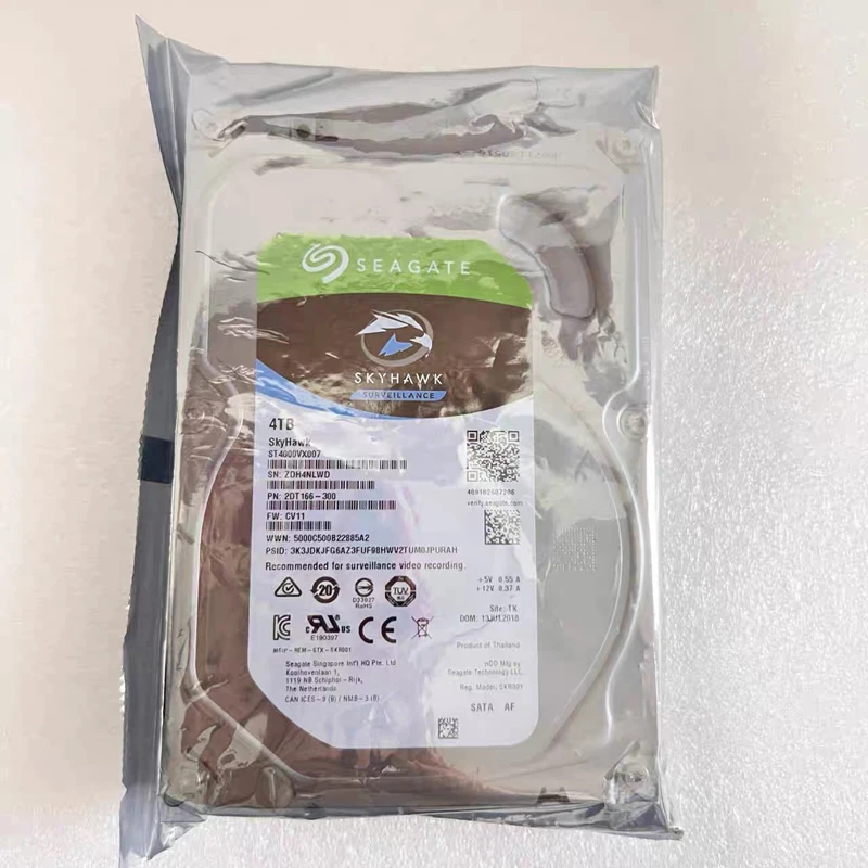 

Внутренний жесткий диск Seagate SkyHawk ST4000VX007 4 ТБ 6 Гбит/с 64 МБ 3,5 дюйма SATA для ПК, новый