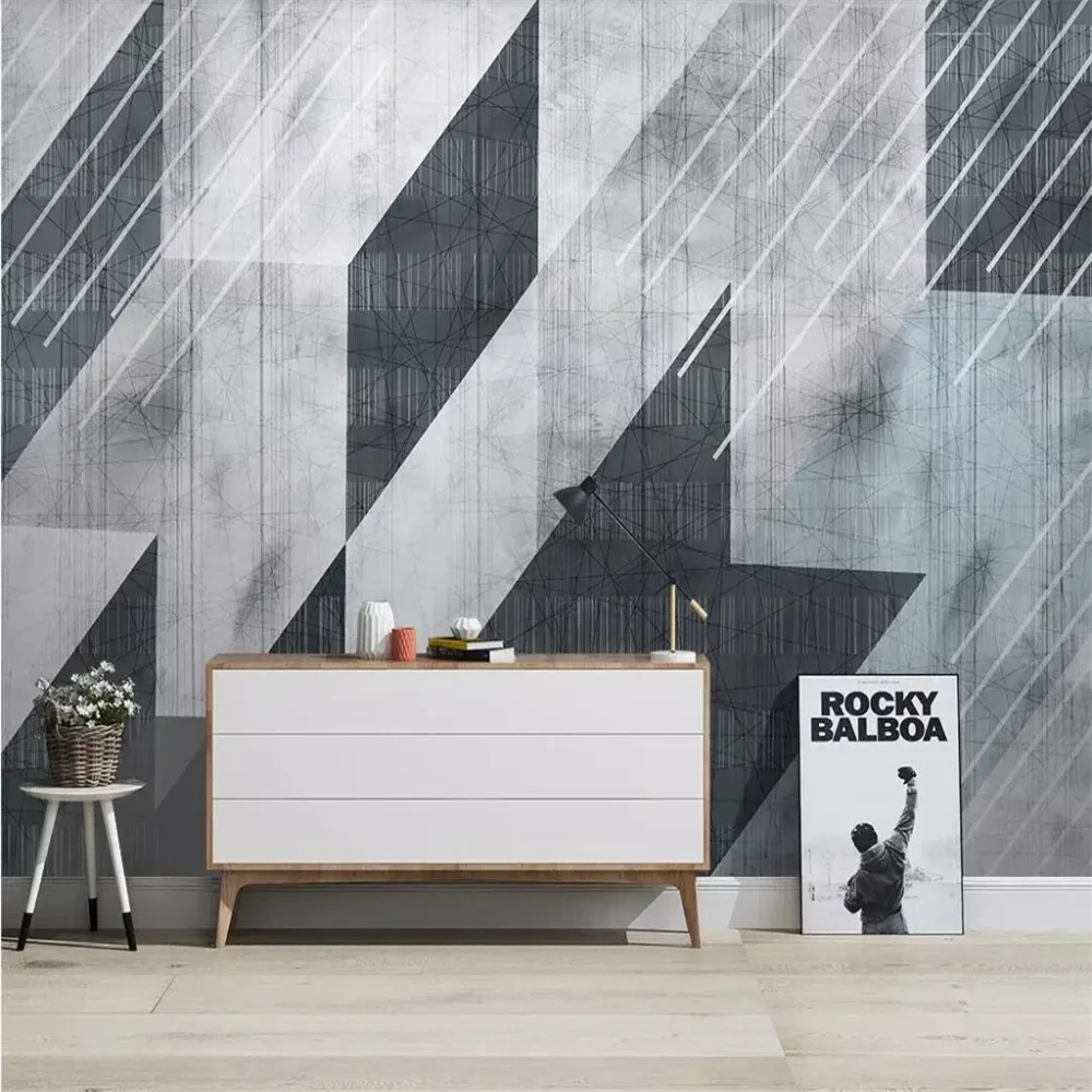 

Custom Modern abstract lines geometric Photo Wallpaper Mural Wall Paper background 3d flooring wall paper decoration Stickers