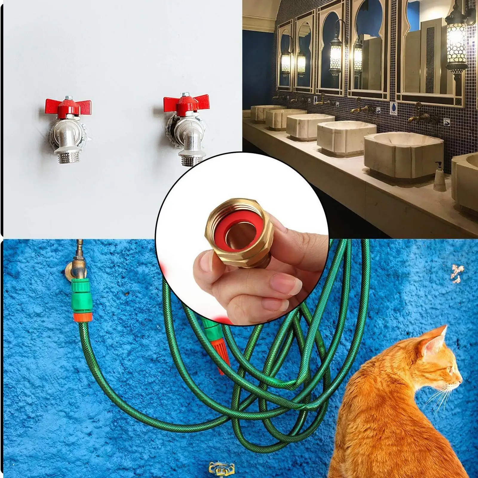 Hose Gasket Washers 50 Pieces Silicone Garden Hose Washer Gasket Leak-Proof Repair Tools For Sprinkler Faucets Sink Shower Head