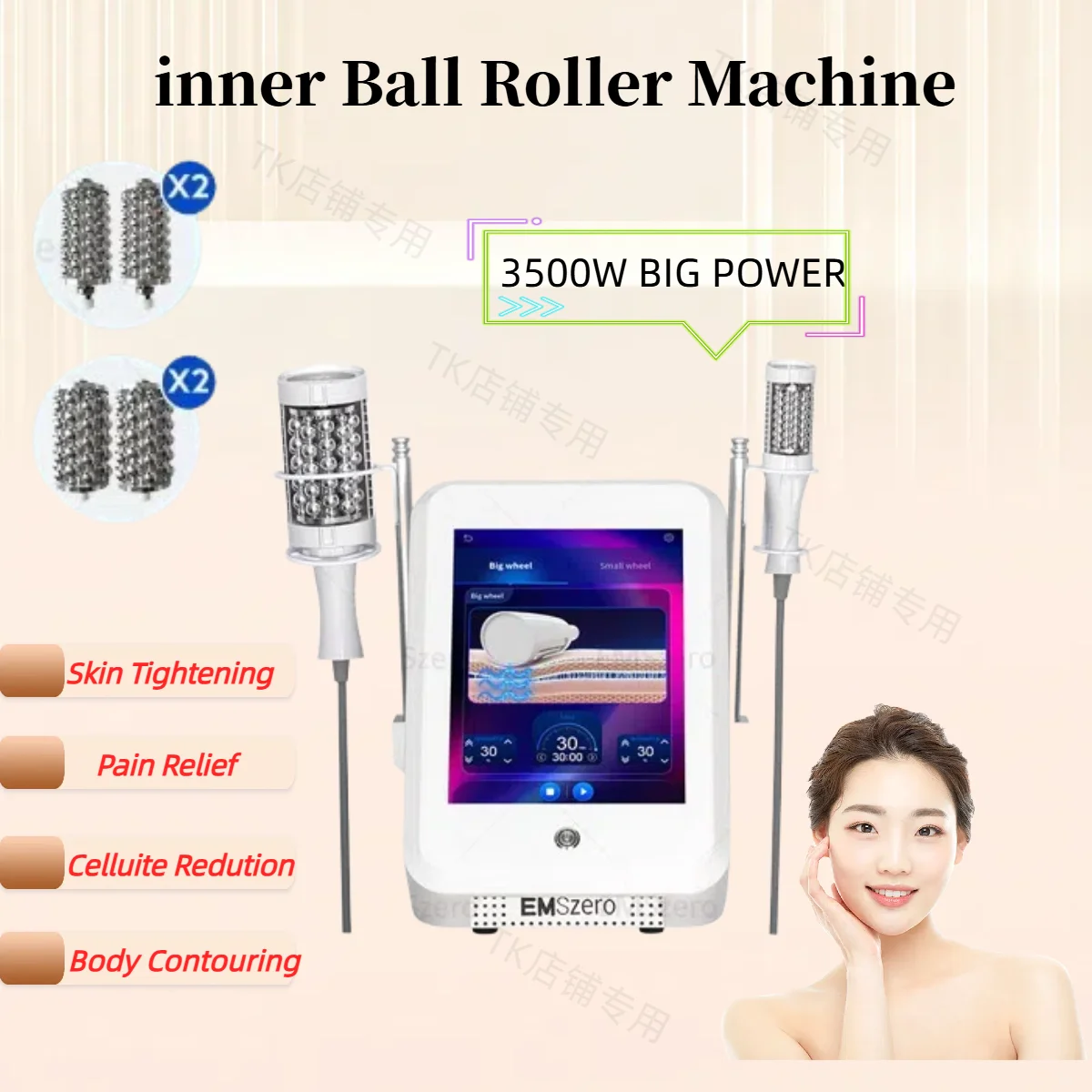 2025 Ems Body Sculpt Machine 15 tesla Roller Microcorrent Muscle Stimulator SPA Device Inner Ball Roller Face Slimming