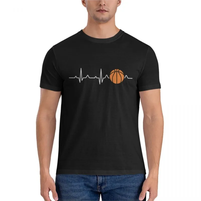 

brand men cotton t-shirt Basketball Heartbeat Essential T-Shirt Short sleeve tee men t shirts