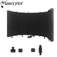 Miwayer-protector de aislamiento de micrófono ajustable, 3/5 paneles, plegable, para grabación de estudio, filtro de micrófono, esponja para micrófono, protector insonorizado