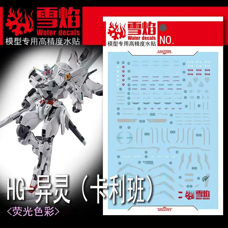 อุปกรณ์ตกแต่งโมเดลสไลด์น้ำสำหรับสติ๊กเกอร์เรืองแสง1/144 HG (เรืองแสงบางส่วน) ของโมเดลอุปกรณ์เสริมของเล่น