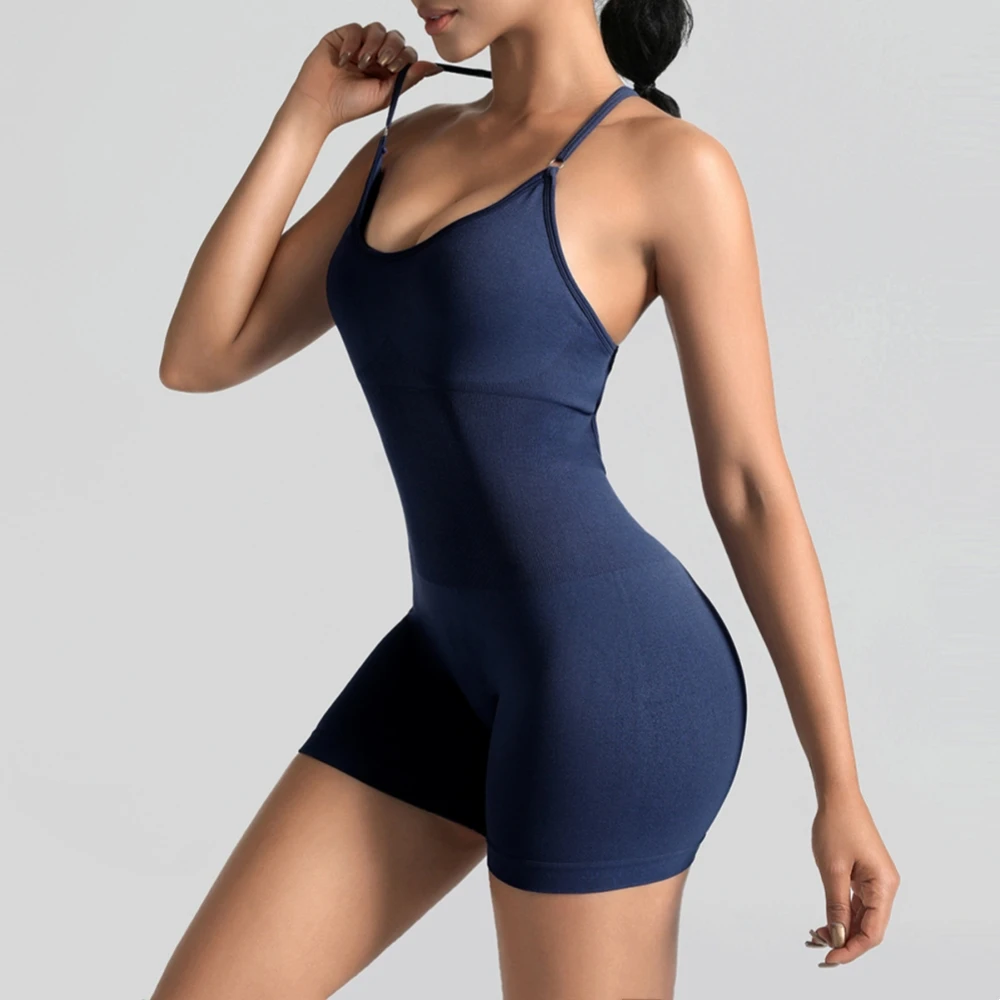Yoga Sets Gym Jumpsuits Women Sports Overalls Active Wear Fitness Clothing Workout Clothes for Women Short Outfits image 5