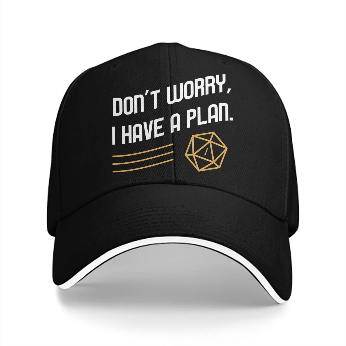 

Washed Men's Baseball Cap Don't Worry I Have A Plan Trucker Snapback Caps Dad Hat DnD Game Golf Hats