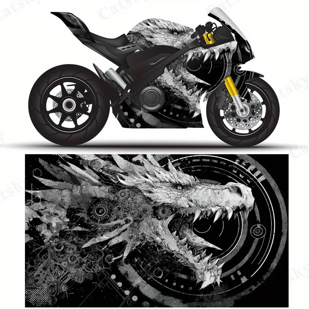

Механические наклейки на мотоциклетную пленку с головой дракона, прочные клейкие наклейки из ПВХ для индивидуальной настройки мотоцикла, устойчивые к атмосферным воздействиям