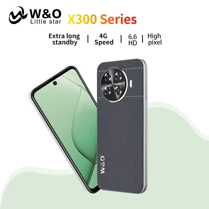 W & O-X300-teléfono inteligente ultradelgado con Android 10, Smartphone de 6,6 pulgadas, 4GB de RAM, 64GB de ROM, batería de 4800mAh, cuatro cámaras de 13MP, SIM Dual