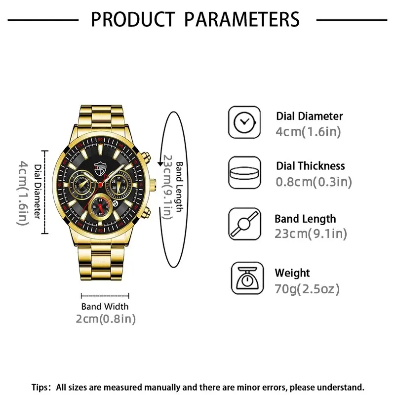 Watches Mens Top Brand Luxury Gold Watch Calendar With Stainless Steel Band Fashion Business Quartz Wristwatch Relogio Masculino