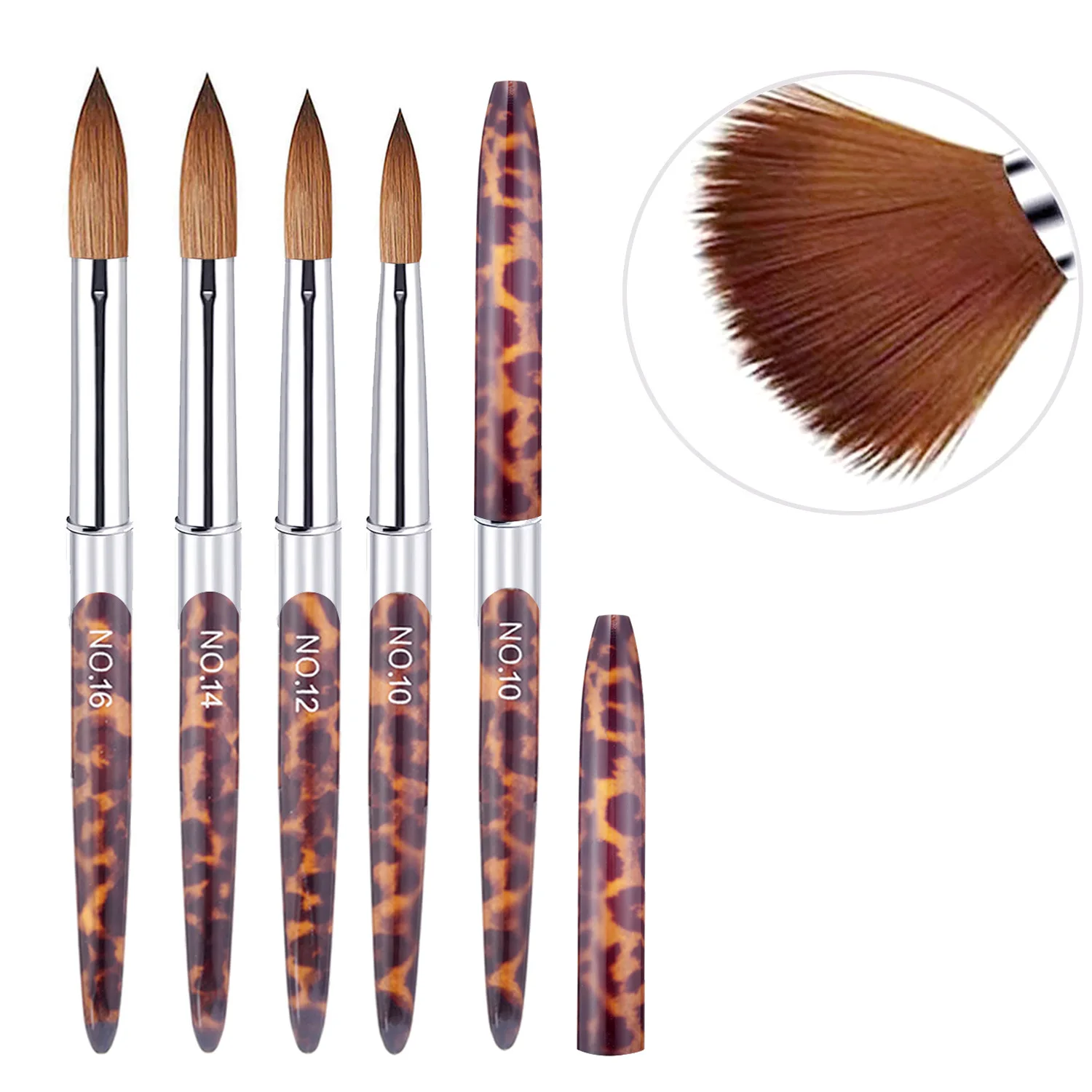 Hete Verkopende Nagelborstelset, Nieuwe Luipaardprint Nagelkristal Carving Pen, 4 Kleuren Schilderborstels