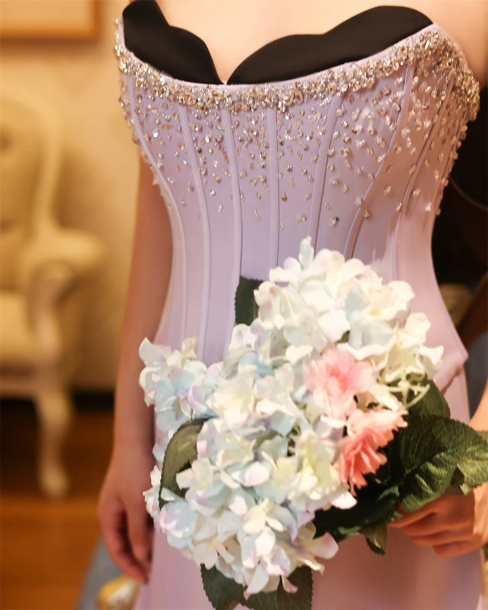 فستان كاثي بيربل برقبة على شكل قلب ترتر للحفلات الراقصة كريستال بدون أكمام من vestidos de noiva مخصص بطول الأرض سهرة رسمية 2025 #4