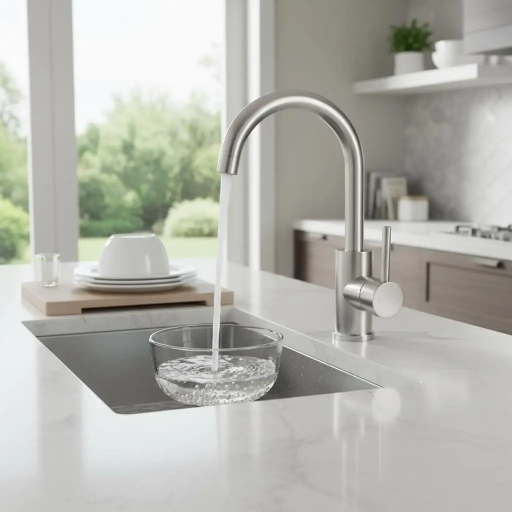 

Кухонный смеситель 11,8 дюйма для дома, кемпера, барной стойки, с высоким изливом, матовый никель, однорычажный, с защитой от брызг