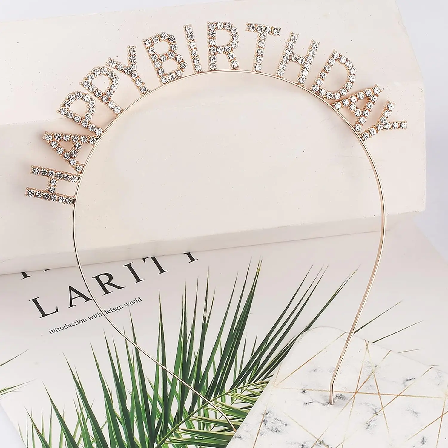 Повязка на голову с кристаллами и буквами «С Днем Рождения» — сверкающие аксессуары для волос со стразами для вечеринок, реквизита для фотографий и торжеств