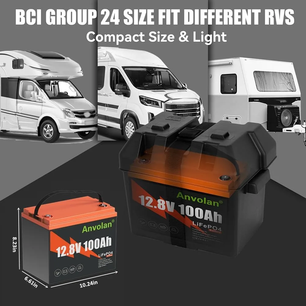 1 حزمة 12 فولت 100 أمبير LiFePO4 بطارية ليثيوم، مجموعة 24 بطارية ليثيوم فوسفات الحديد، 100 أمبير BMS، درجة حرارة منخفضة، خفيفة الوزن، شحن سريع، دي