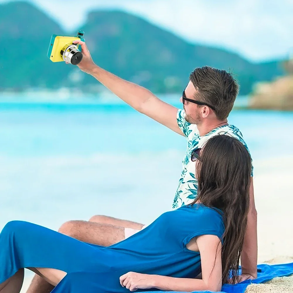 Instant film camera with LED lights