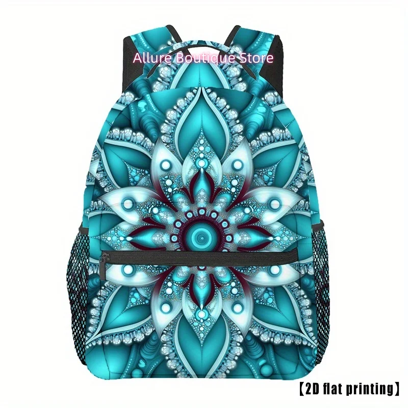 Blue And Purple Mandala (10) Outdoor Unisex Sports Backpack, Couple'S Travel Bag, Adjustable Comfortable Shoulder Straps Suitabl