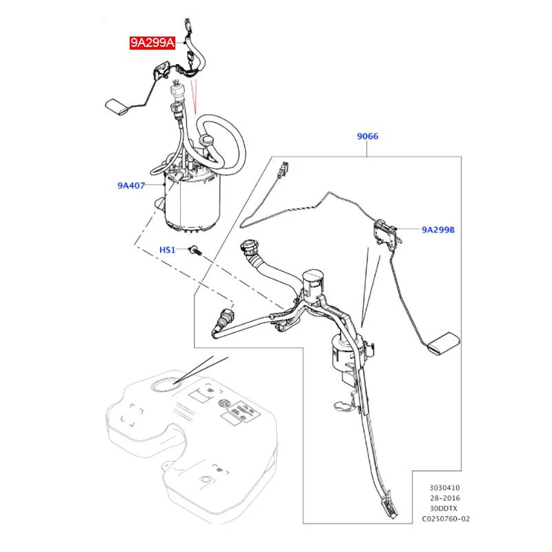 LR036702 Fuel Level Sensor For Land Rover Range Rover / Range Rover Sport Right Fuel Sender Unit