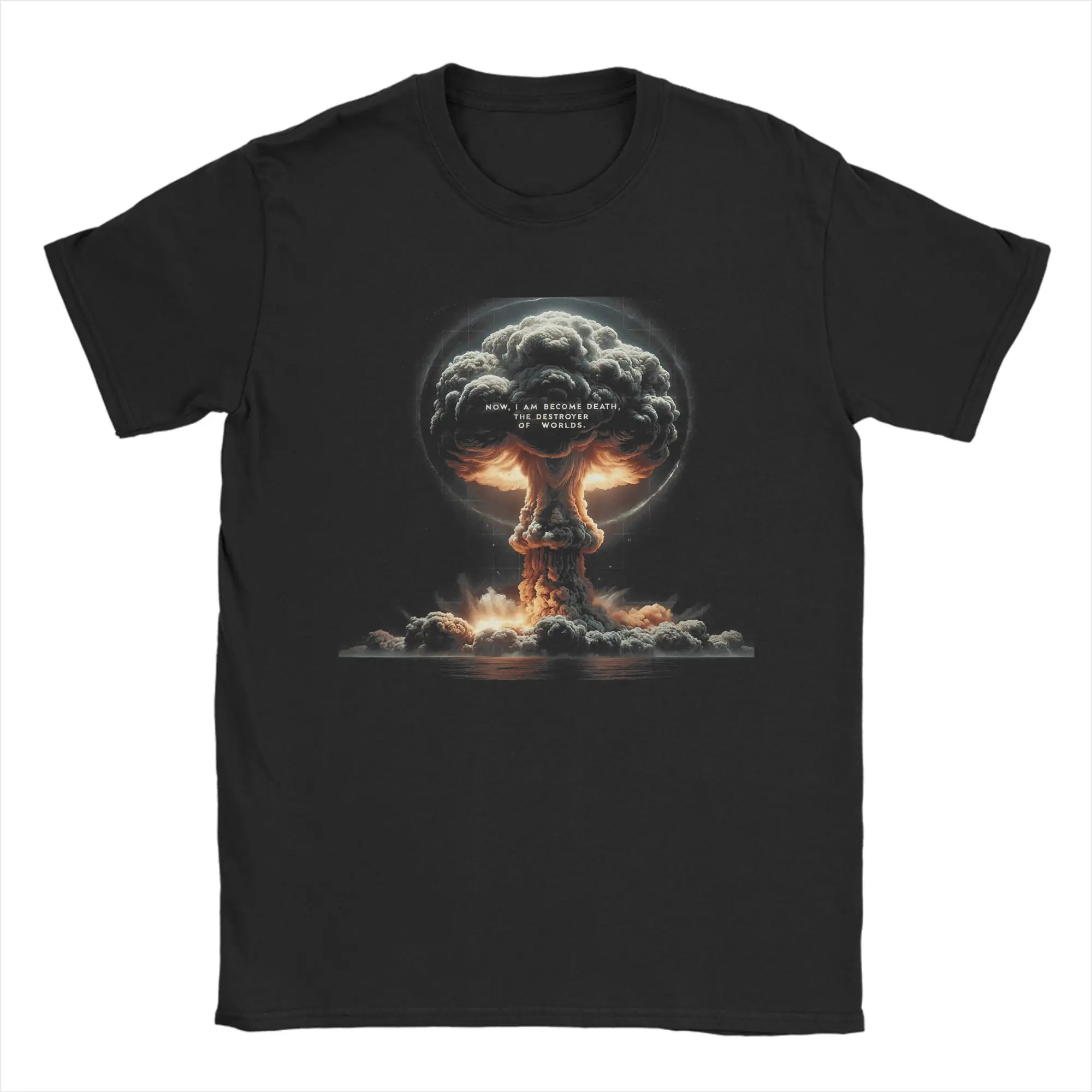 Nuclear Explosion T Shirt Men's  Pure Cotton Funny T-Shirt Round Neck  Tees Short Sleeve Clothes Party