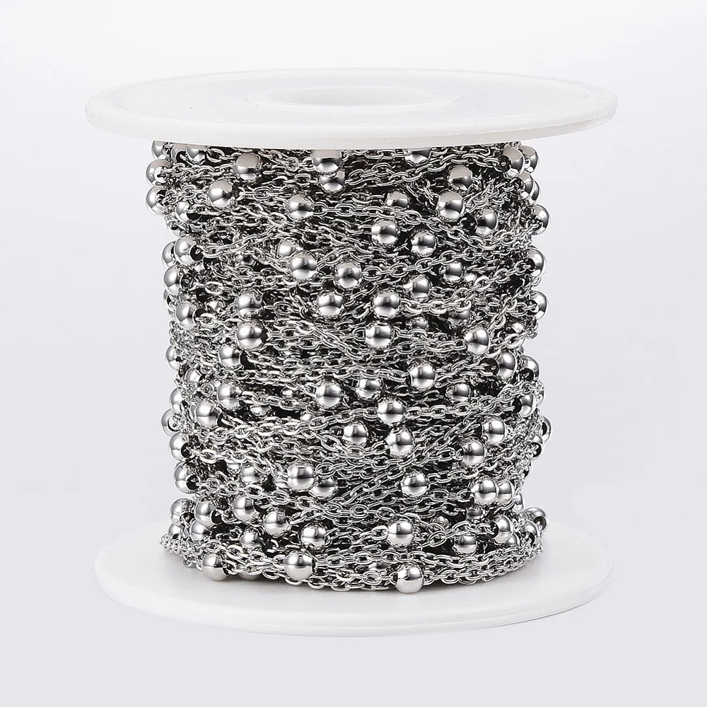 10m/Roll 2.5*1.5*0.3mm  304 Stainless Steel Cable Chains Satellite ChainS for Making DIY  Jewelry Necklace Bracelet Crafts