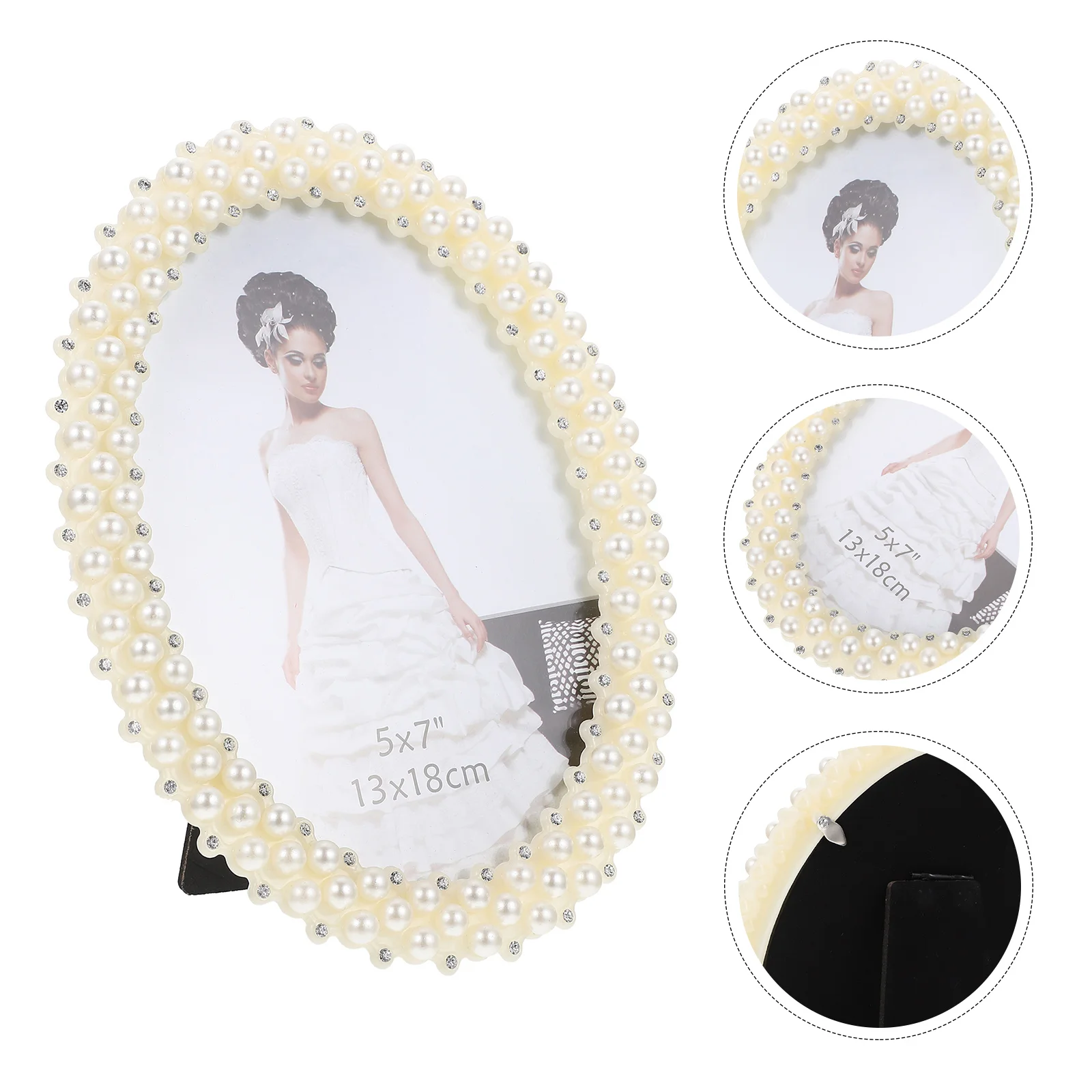 Photo Frame Wedding Vintage Oval Style Picture Holder Exquisite Display Desktop Decorative Stand