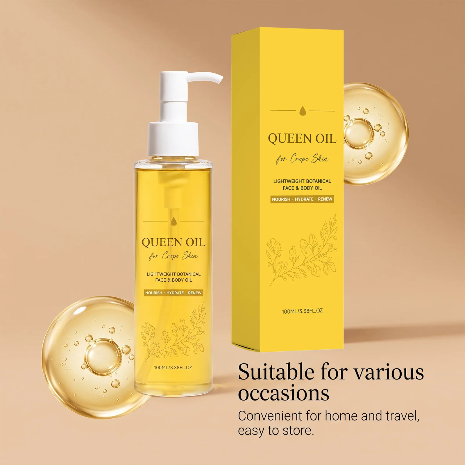 Lightweight Botanical Body Oil Hydrating Soothe Dry Rough Skin Enhance Elasticity Tighten Skin Nourishing Daily Skincare Oil