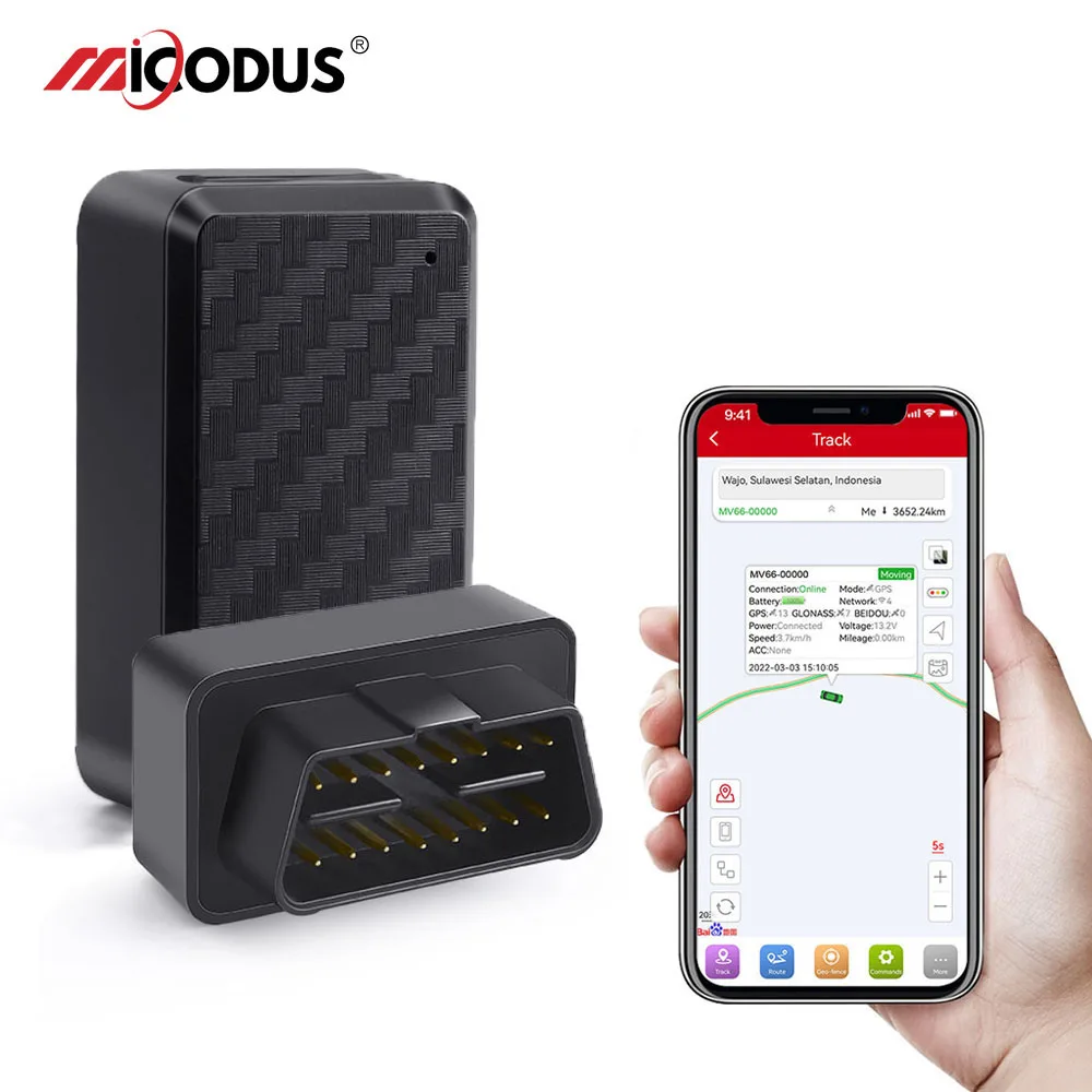 Mini Car OBD2 GPS Tracker MiCODUS MV66 ACC Detection Voice Monitor Vehicle OBD GPS Tracking Device Engine Start Stop Alarm