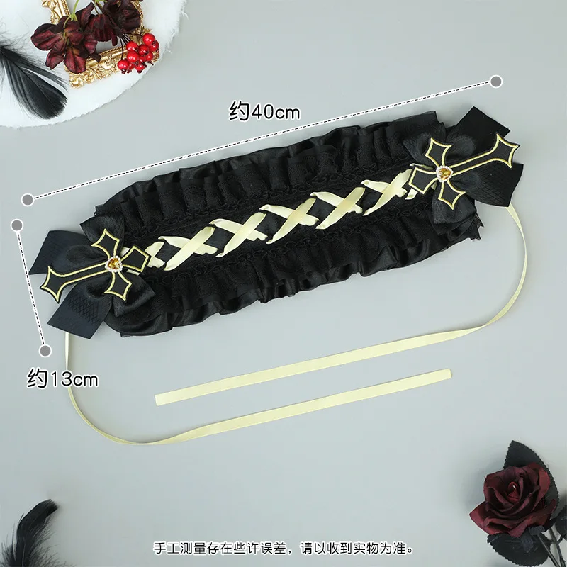 Dark Gothic Lolita accessori per capelli Comic Exhibition Cos Party Girl Headwear Cross Lace Butterfly Headband