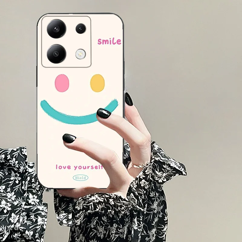 for Redmi Note 11 T 8 9 Plus Max Lite 7 Pro 12 4 g 5 g 10 S 13 TPU black soft phone case trendy smiley face series frosted cover