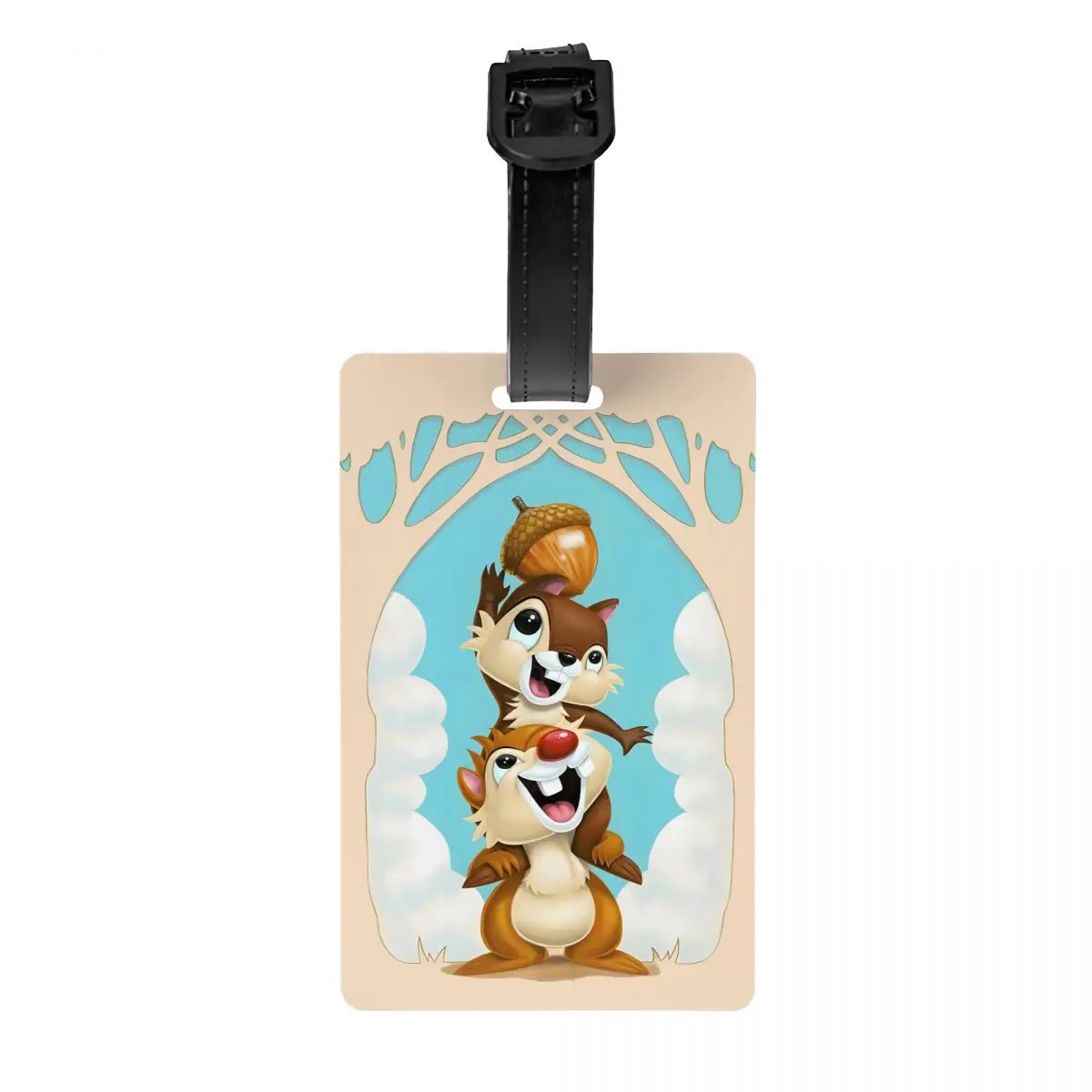 

Custom Funny Cartoon Chip And Dale Luggage Tag for Suitcases Funny Baggage Tags Privacy Cover ID Label