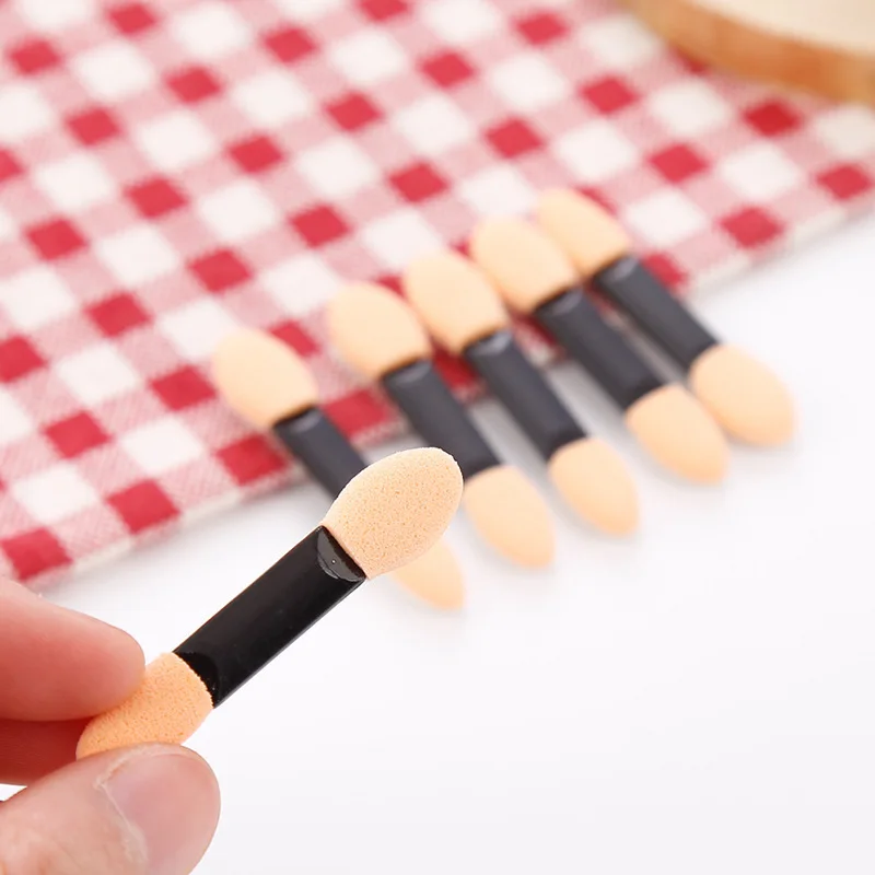 10/30/50/100Pcs Dual-Ended Eyeshadow Applicators Portable Makeup Sponge Brushes Multifunctional Nail Powder Brush Makeup Tools##