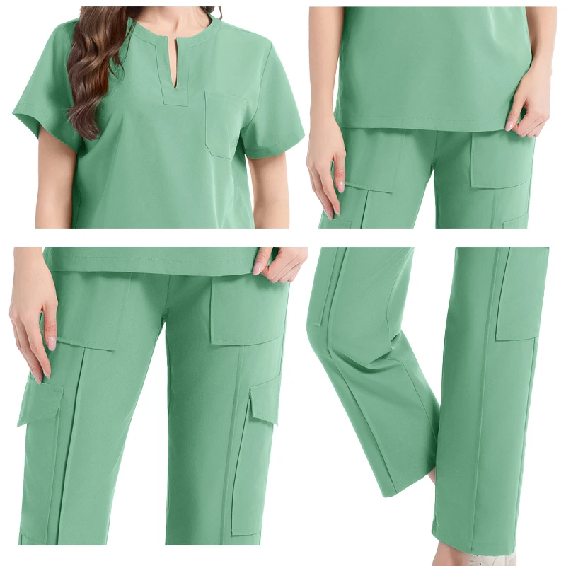 Conjunto corto ajustado para correr para mujer, uniforme médico para enfermera, ropa clínica cómoda, accesorios para quirófano de laboratorio