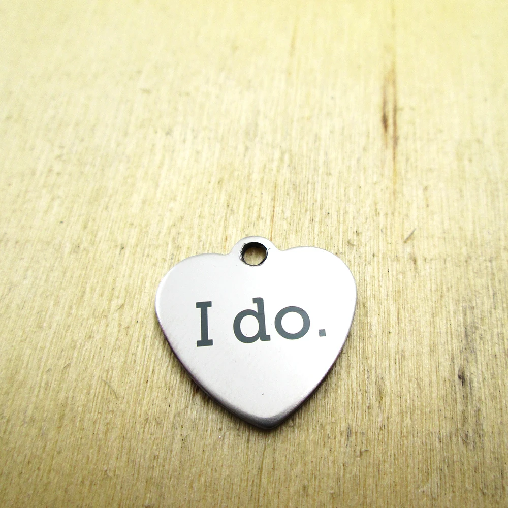 20pcs--I do stainless steel charms - Laser Engraved - Customized - DIY Charms Pendants