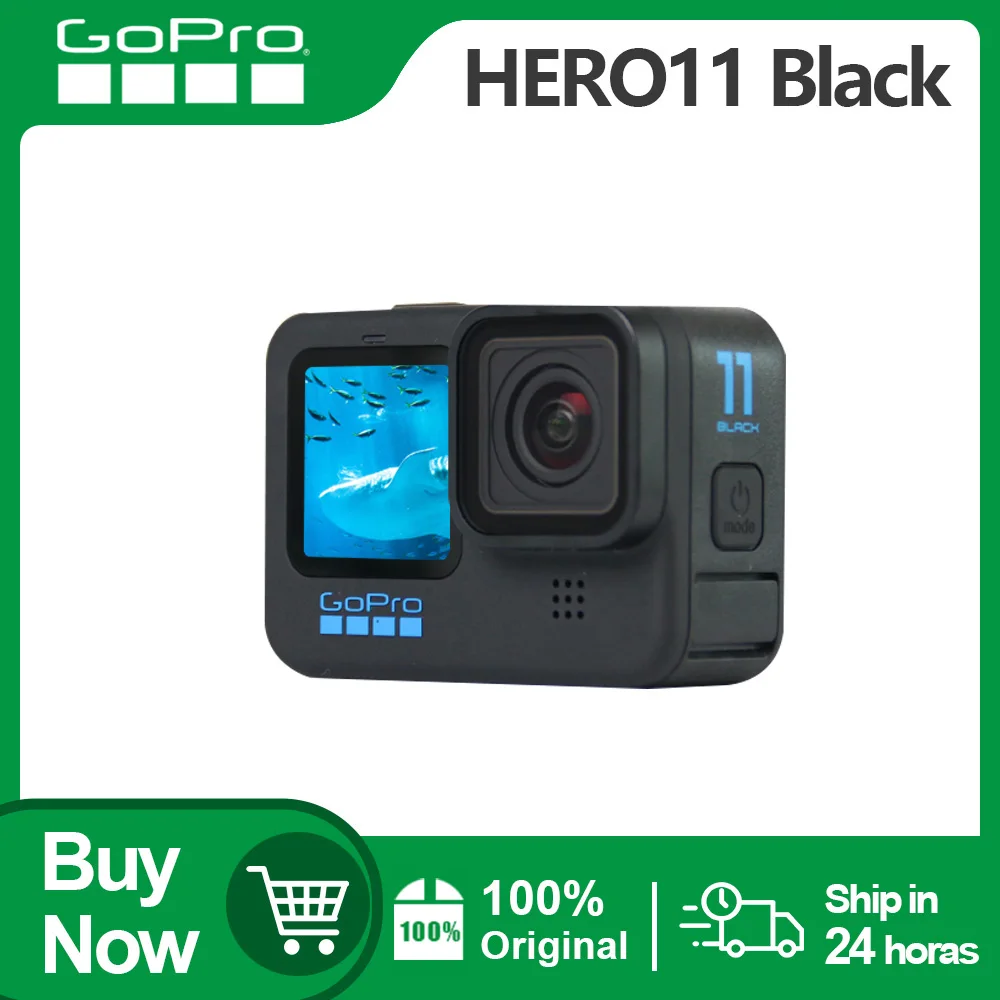 GoPro HERO 11 Black Action Camera Go Pro HERO11 Black Hypersmooth 5.0 5.3K60 Video 10 Bit Color Larger New Image Sensor GP2 Chip