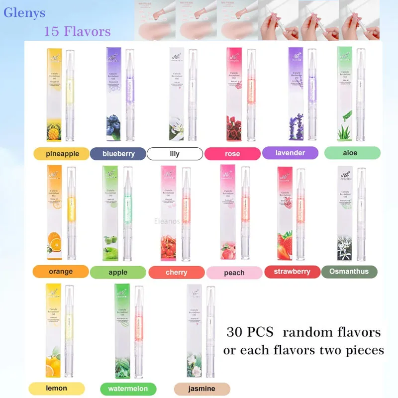 

Glenys 30pcs Horny Oil Pen Nail Nutrition 15 Flavors Nail Care Health Softening Nutrition Nail Care Product Set Wholesale