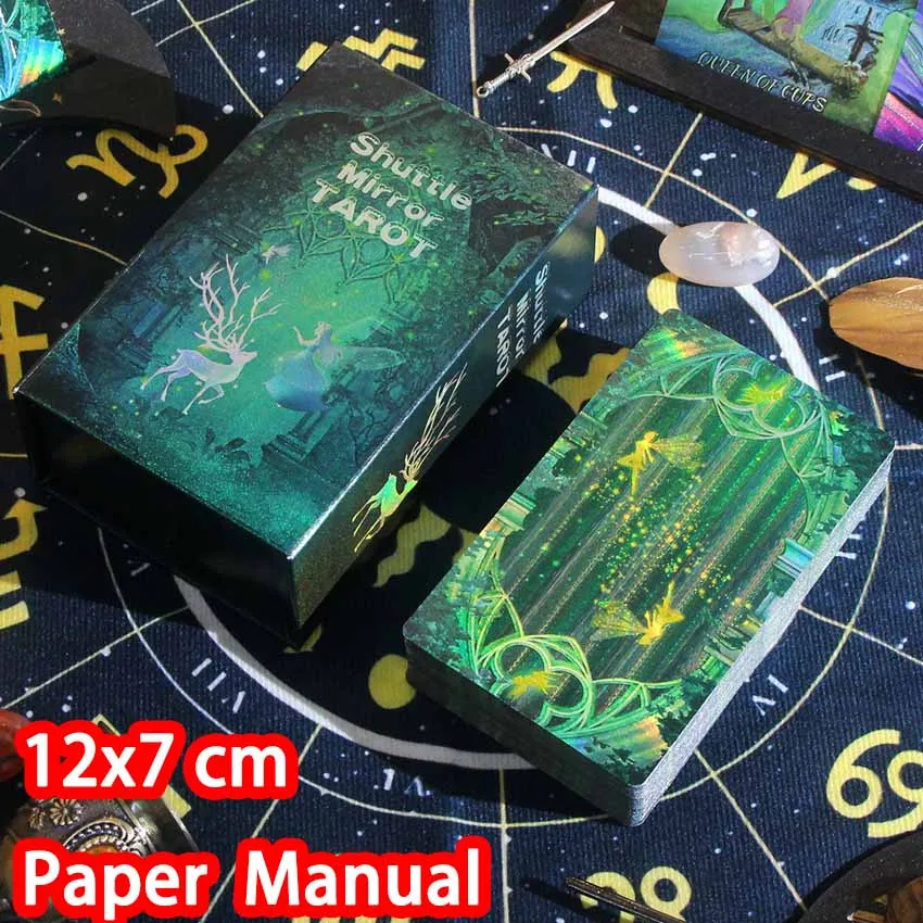 80 Pcs Pvc Waterproof The Shuttle Mirror Tarot Deck 12x7 cm Paper Manual Card Games