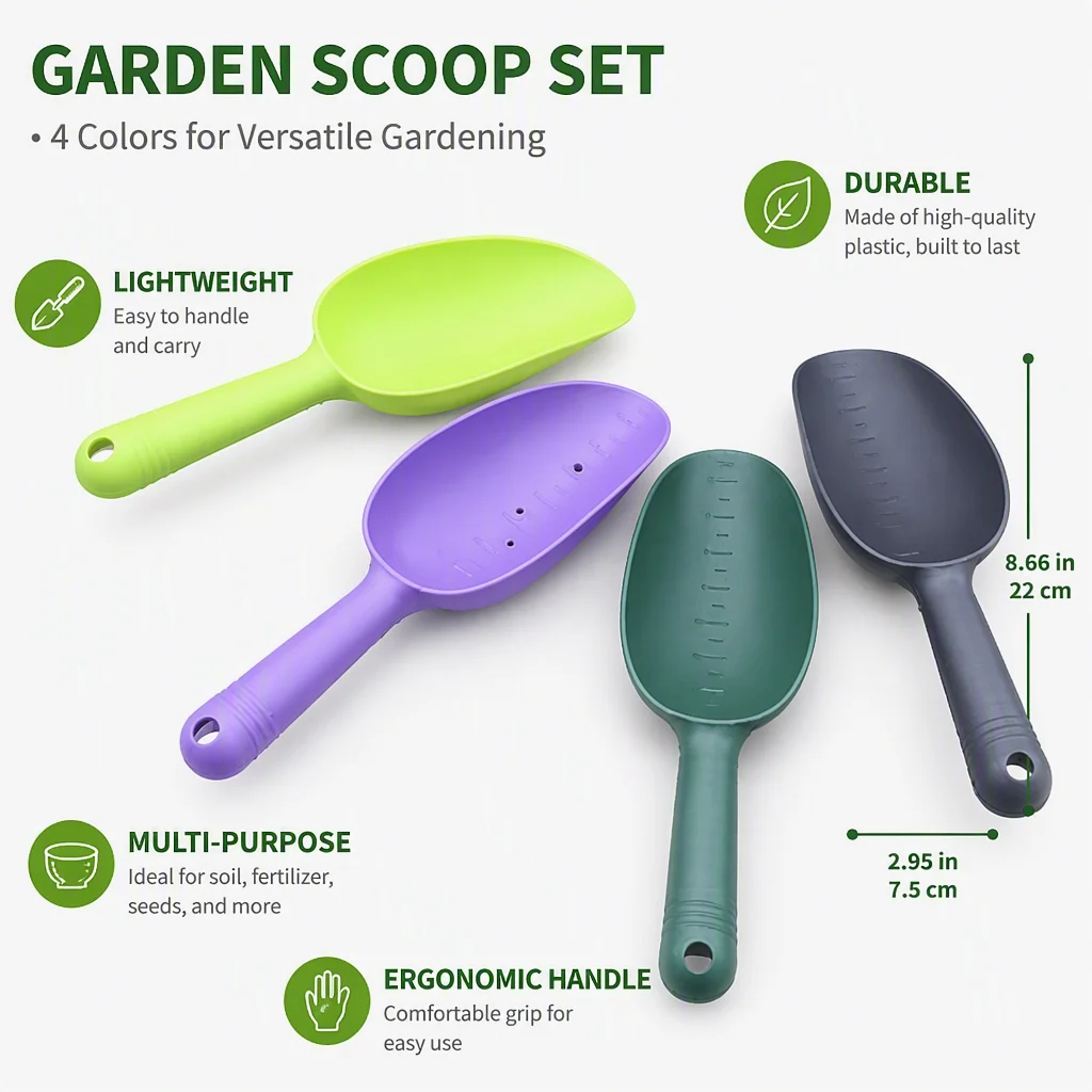 Multi-Purpose Garden Shovel with Ground-Hugging Tip – Digging, Transplanting, and Weeding Tool