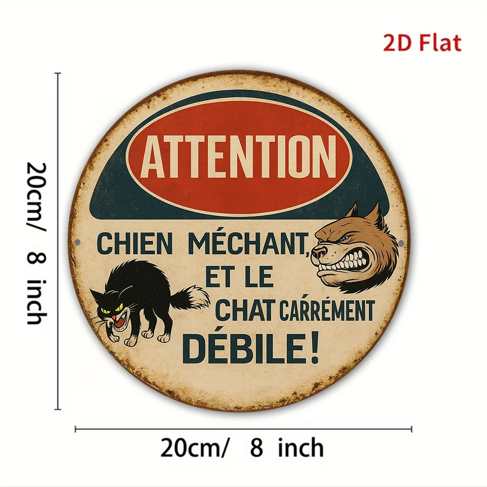 1pc 8x8in/20x20cm 2D Flat Round Sign, 