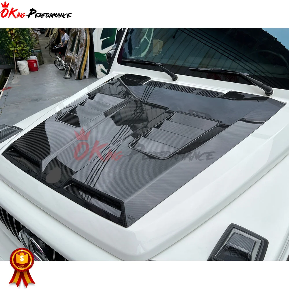 غطاء محرك السيارة من ألياف الكربون الجافة طراز URB لسيارة Mercedes Benz G-Class W464 AMG G63 #3