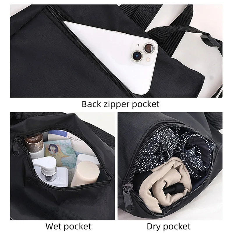 Mochila de natación con separación en seco y húmedo, bolsa de almacenamiento para gimnasio, deportes, vacaciones, playa, compartimento para zapatos, bolso grande de hombro para viajes al aire libre