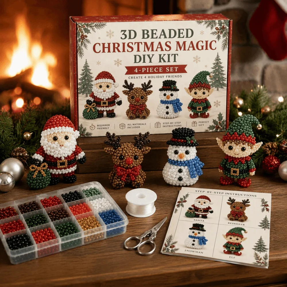 Tiny Beads 3D Beaded Animal Kit Cute Design Animal Shape Bead Weaving Kit Creative Craft 3D Beaded Ornament Set For Adults &