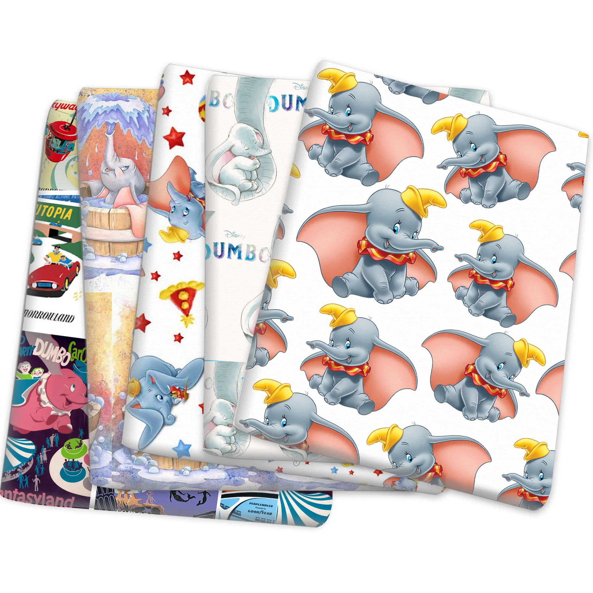 width145cm Disney Polyester Dumbo Cotton fabric Patchwork Textile Tissue Home Clothing DIY Sew Dress Material