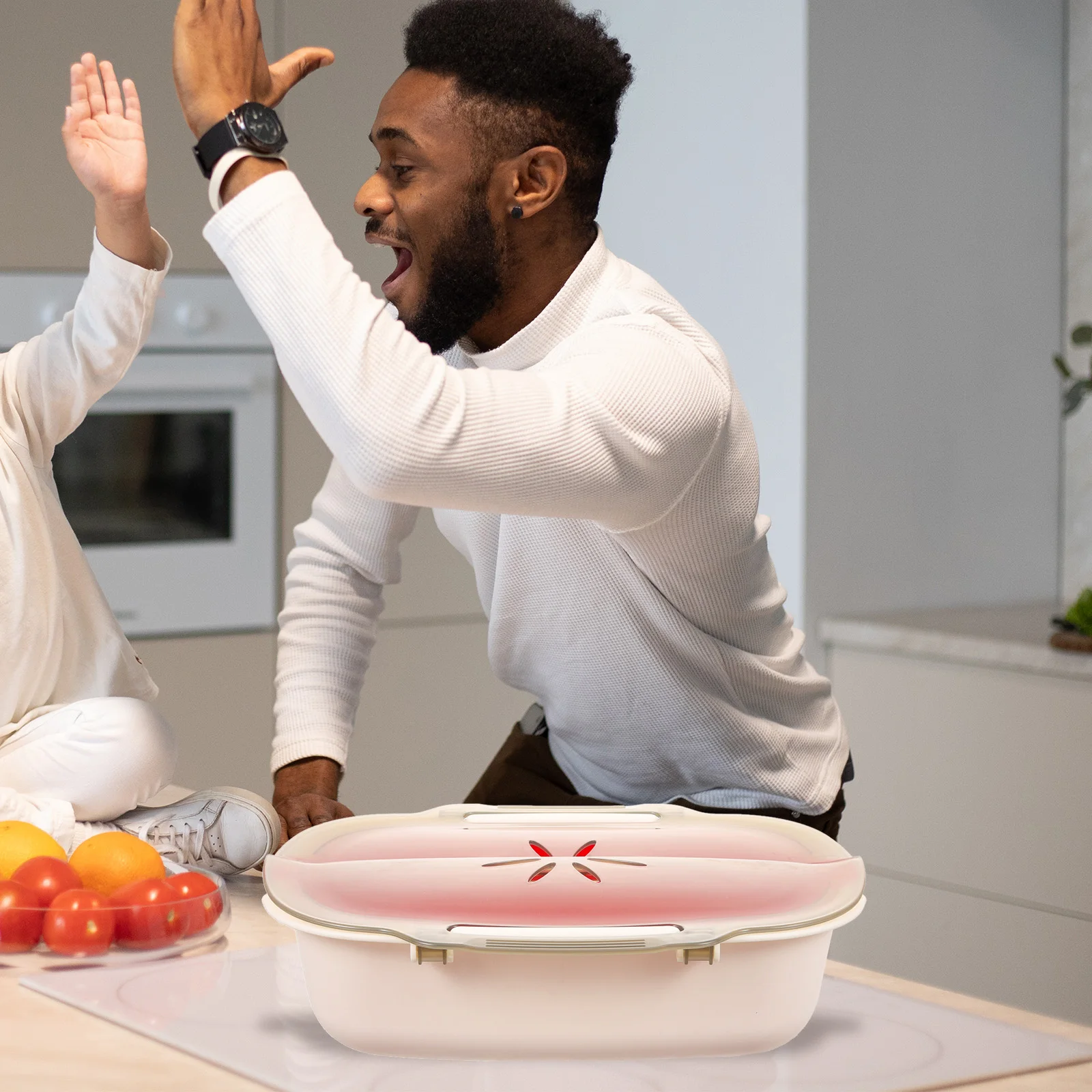 

Plastic Microwave Oven Steamer Large Capacity Food Box Material Vegetable Container Steaming Kitchen Appliance