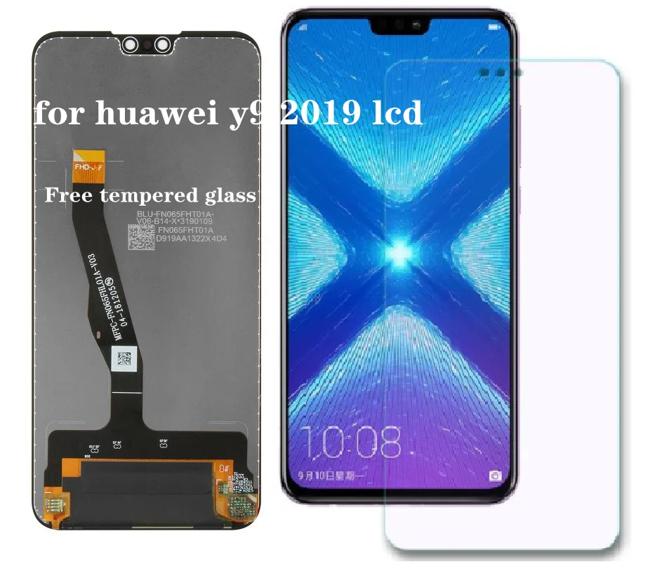 Suitable for Huawei y9 2019 LCD display JKM-LX1 JKM-LX2 JKM-LX3 touch screen digitizer assembly tool-free + tempered film