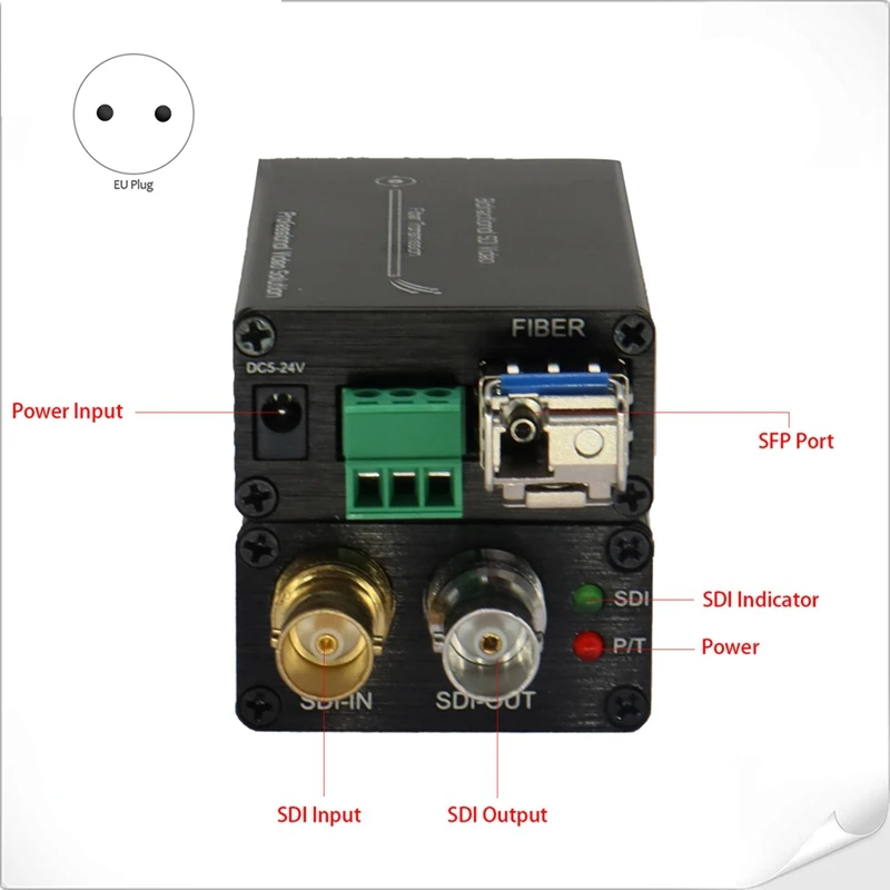 HD 3G SDI Bidirectional Optical Transceiver 3G-SDI Optical Transmission Equipment 3G-SDI Fiber Converter EU PLUG