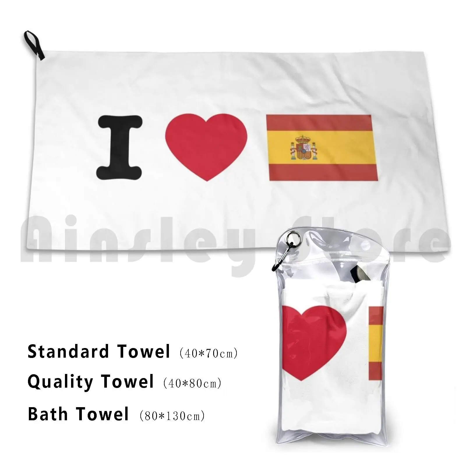 I Love Spain Custom Towel Bath Towel Love Spain I Love Spain Amo Espana Espana Spanish Travel I Love