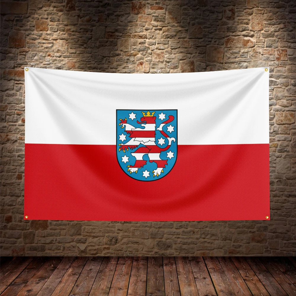 German regional flag single-sided printing Flag of Thuringia