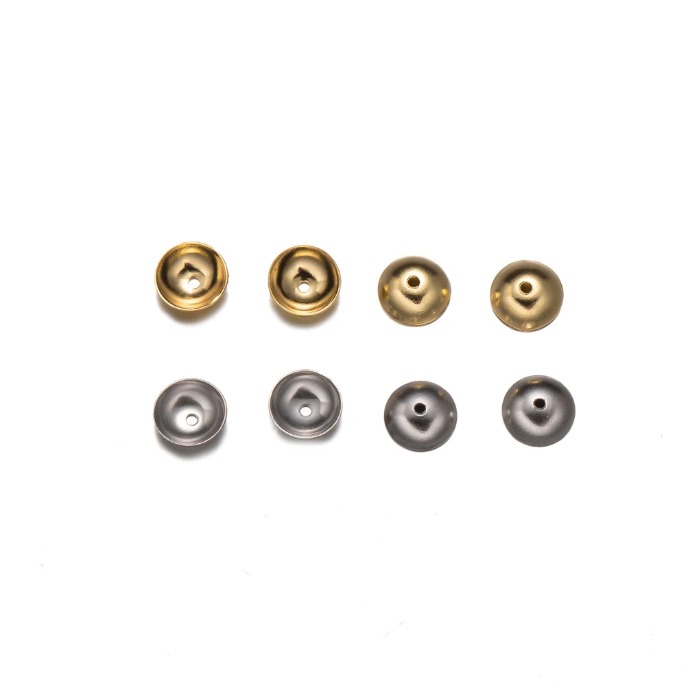 50Pcs/Lot 3-10mm Stainless Steel Bead End Caps Spacers For DIY Bracelet Necklace Earrings Jewelry Making Accessories Materials